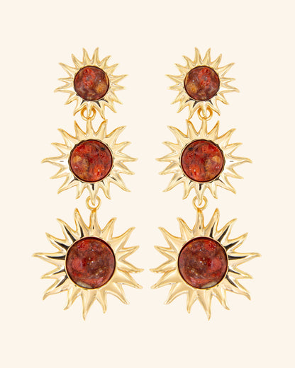 Pendientes Sol Fascinante Coral Earrings Coolook 