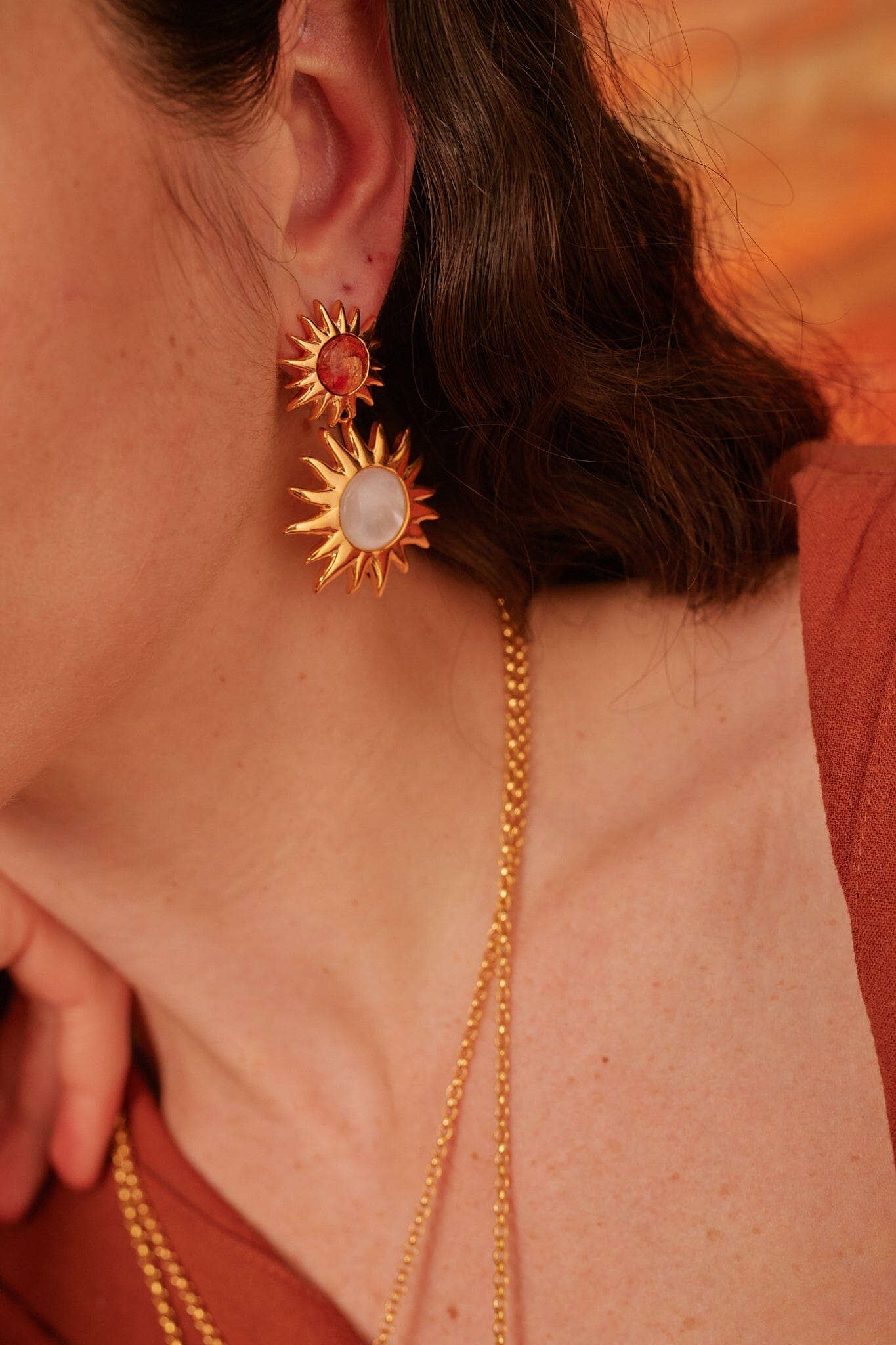Pendientes Sol Fascinante Coral Earrings Coolook 