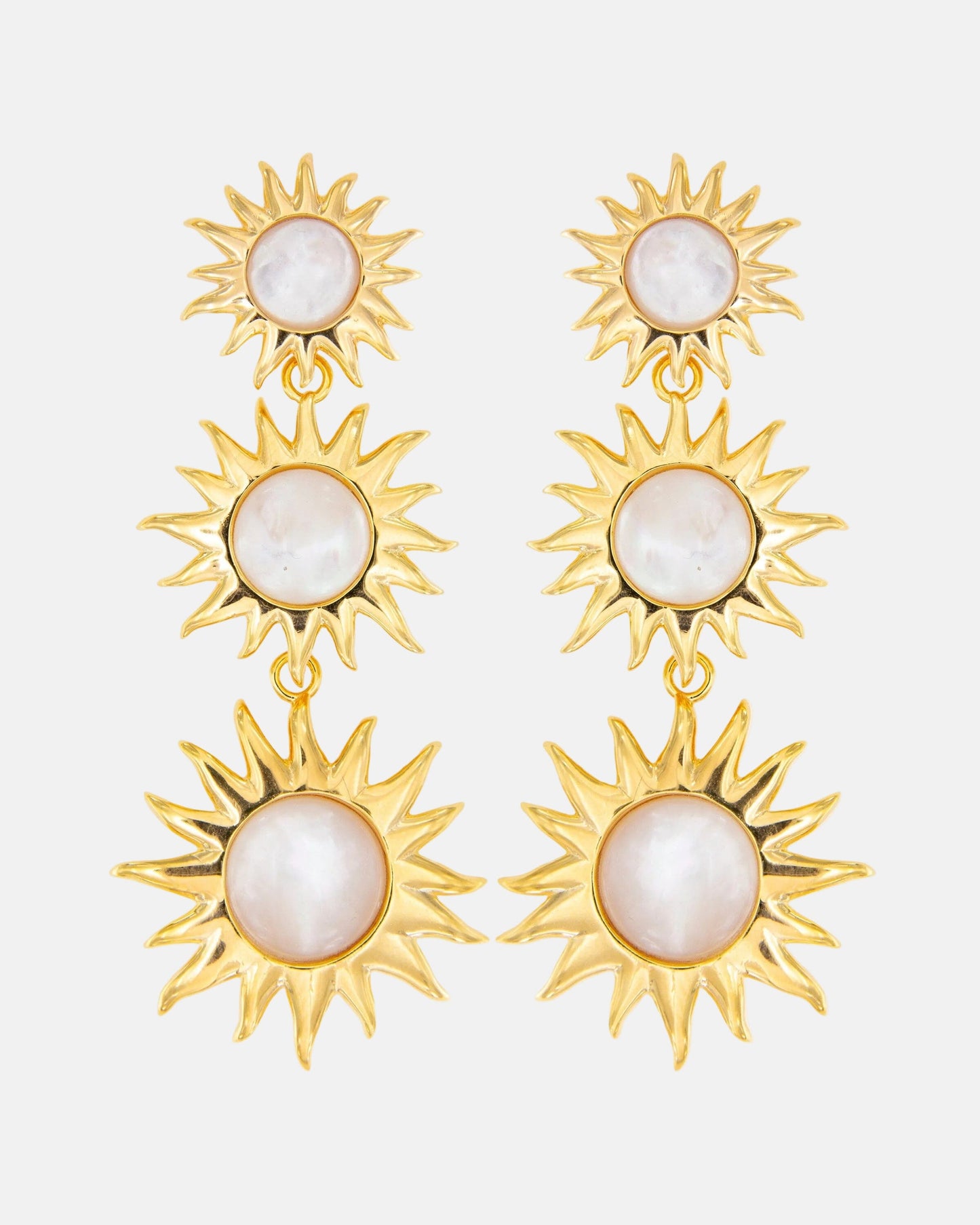 Pendientes Sol Fascinante Madreperla Blanca Earrings Coolook 