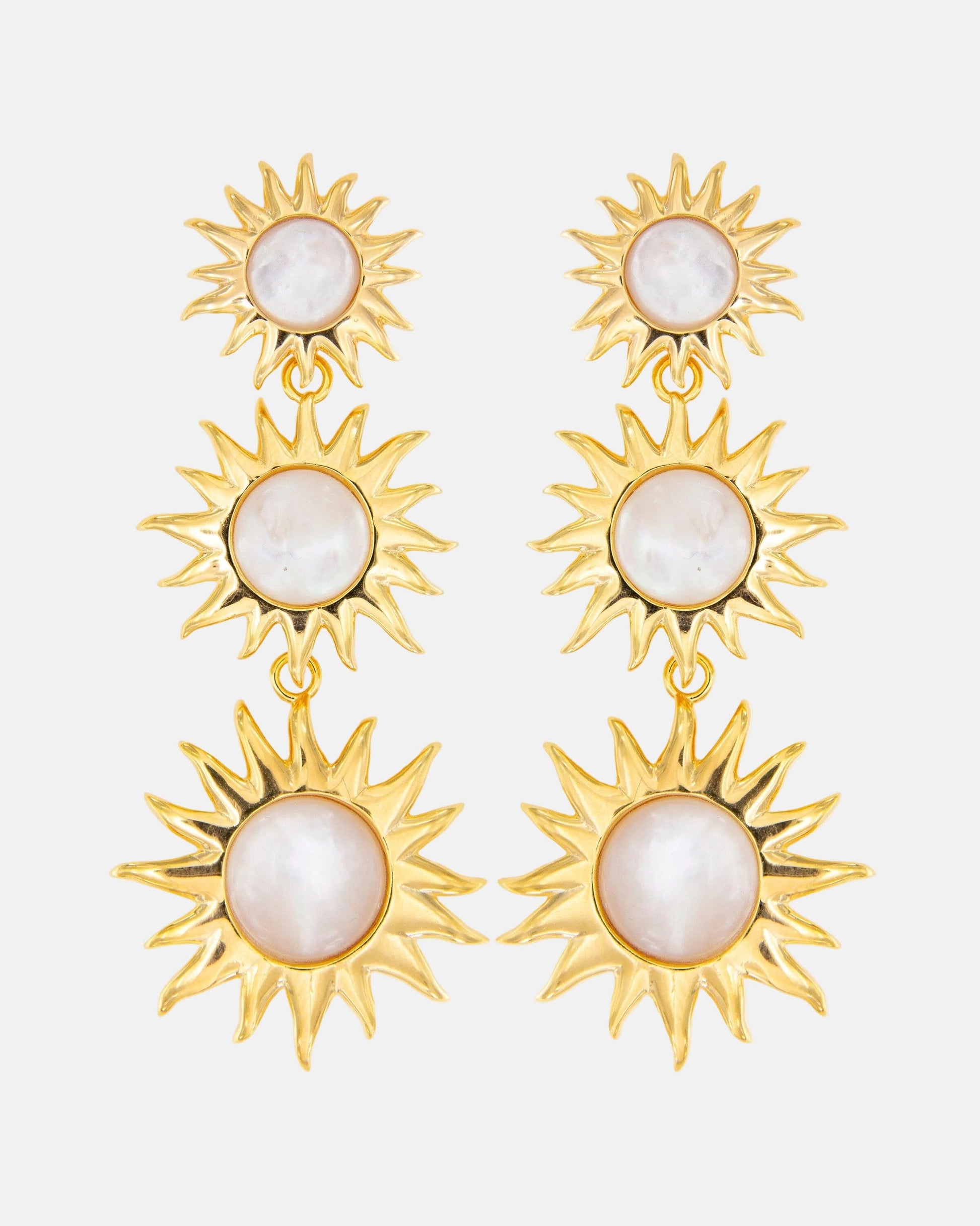 Pendientes Sol Fascinante Madreperla Blanca Earrings Coolook 