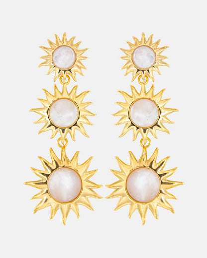 Pendientes Sol Fascinante Madreperla Blanca Earrings Coolook 