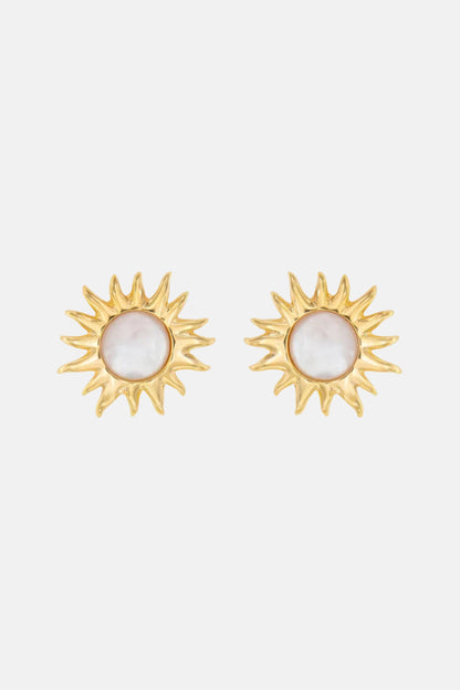 Pendientes Sol Fascinante Madreperla Blanca Earrings Coolook 