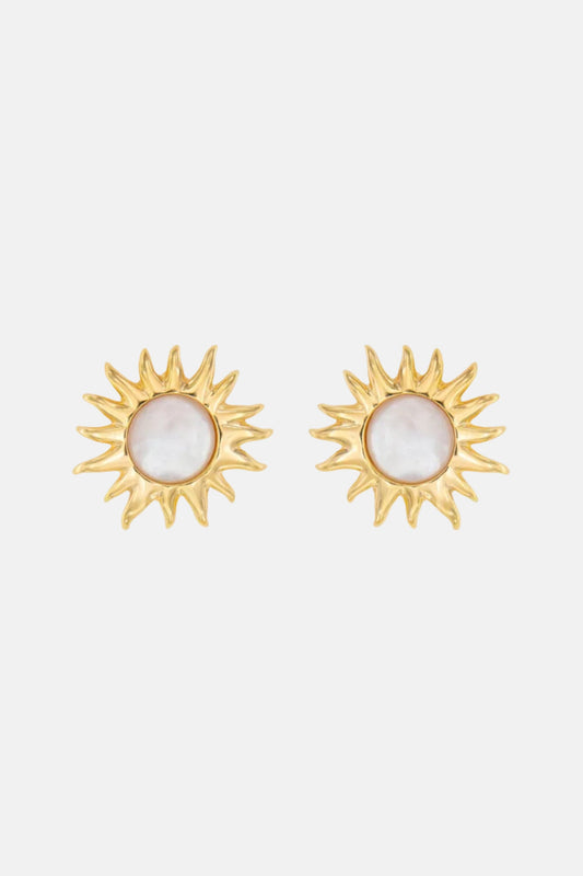 Pendientes Sol Fascinante Madreperla Blanca Earrings Coolook 