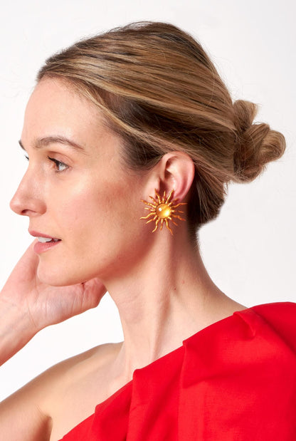 Pendientes Sol Oro Earrings Joaquin Blanco 