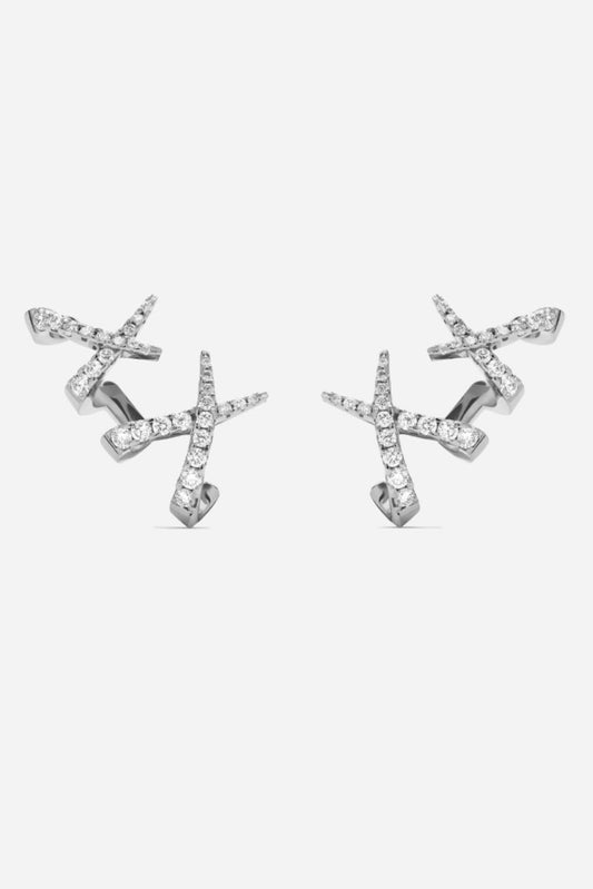 Pendientes trepador Jardín de Aire diamantes Earrings Gold & Roses 