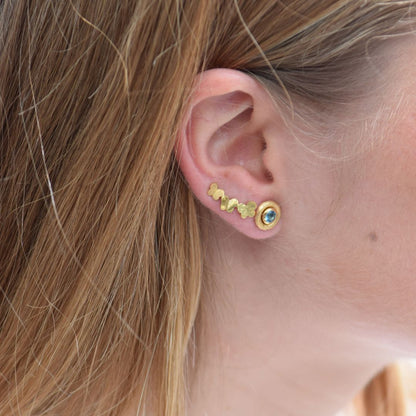 Pendientes Trepadores Mariposas Oro Amarillo 18k Earrings Elena Carrera 