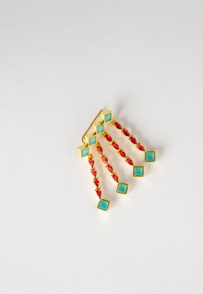 Pendientes Trepadores Verde Agua y Rosa Odeon Earrings LAVANI 