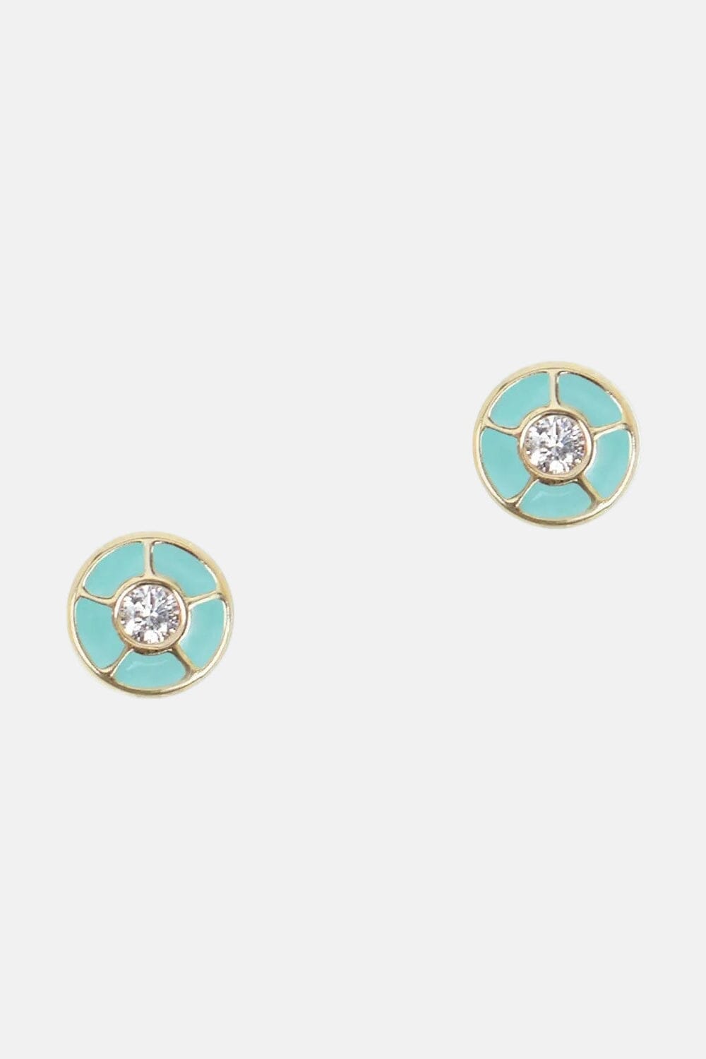 Pendientes Verde Agua con Diamantes Oro Amarillo 18k Earrings Elena Carrera 