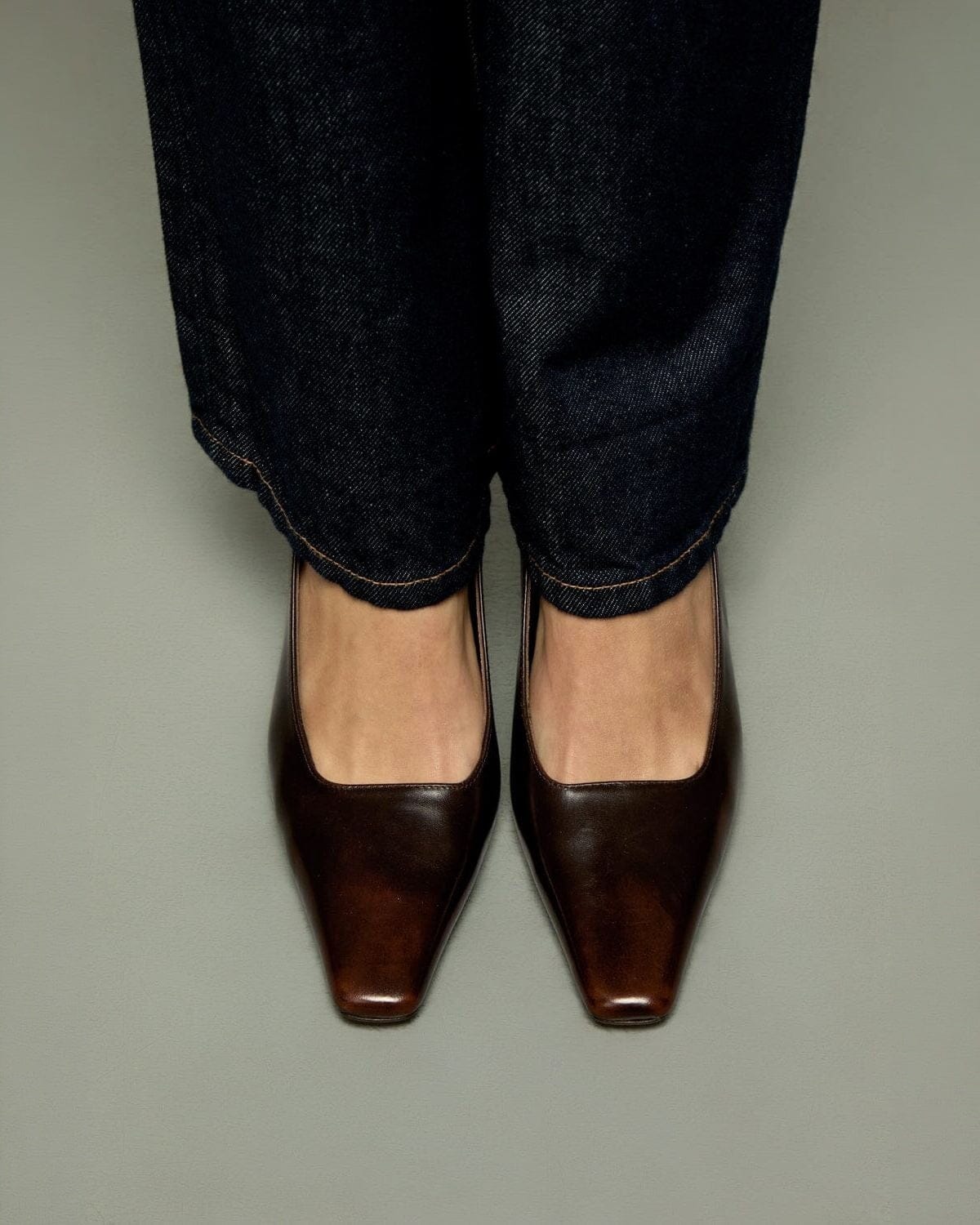 Petra Pumps in Brown Leather Heels AUGUSTA 