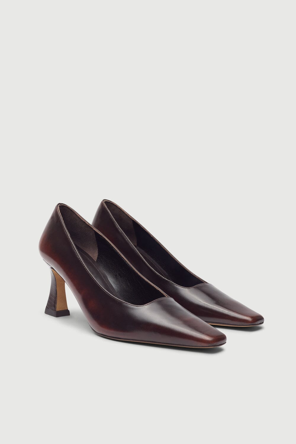 Petra Pumps in Brown Leather Heels AUGUSTA 