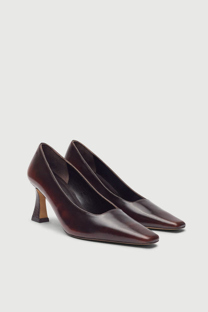 Petra Pumps in Brown Leather Heels AUGUSTA 