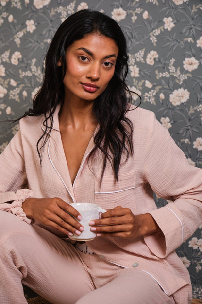 Pijama Largo Bambula Rosa Nude Pijama de mujer Vicky Bargalló 