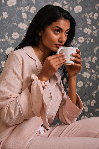 Pijama Largo Bambula Rosa Nude Pijama de mujer Vicky Bargalló 