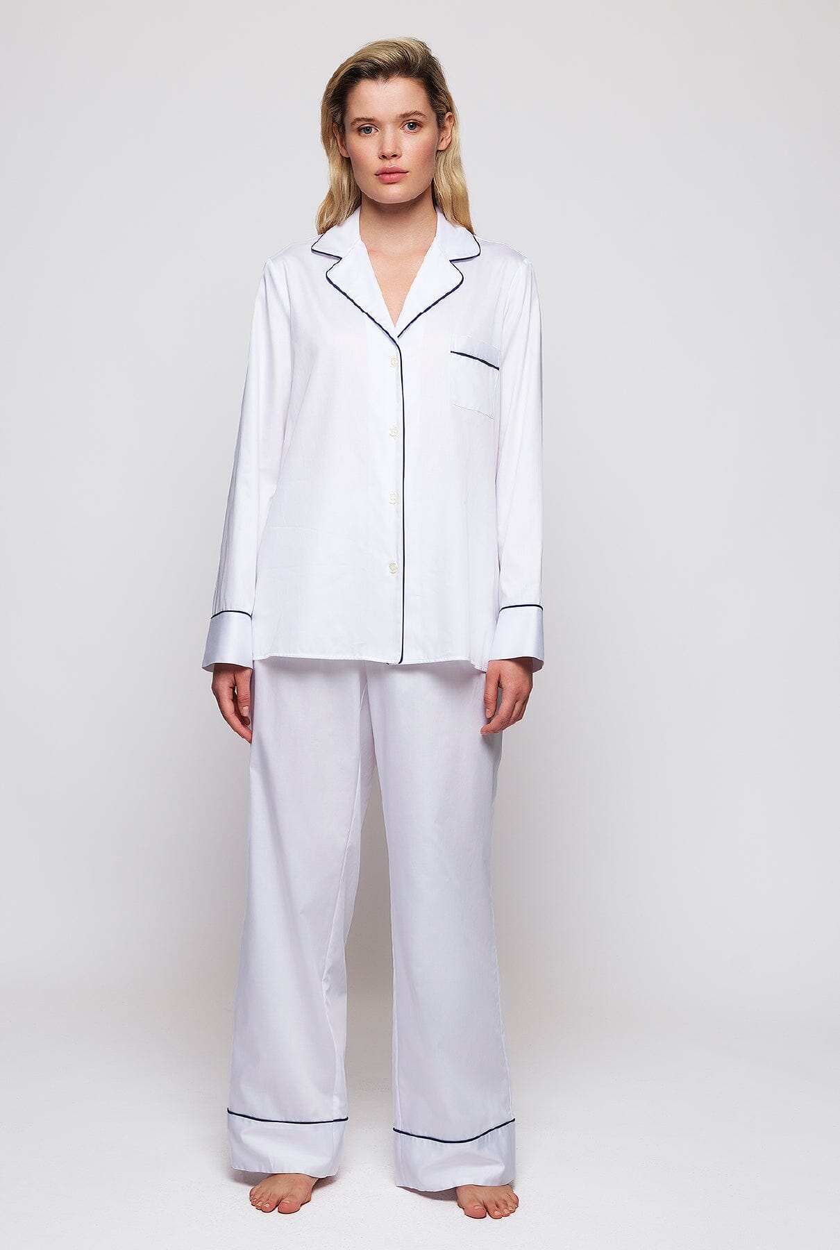 Pijama largo blanco de algodón MUJER / SLEEPWEAR / PIJAMAS LARGOS Mirto 