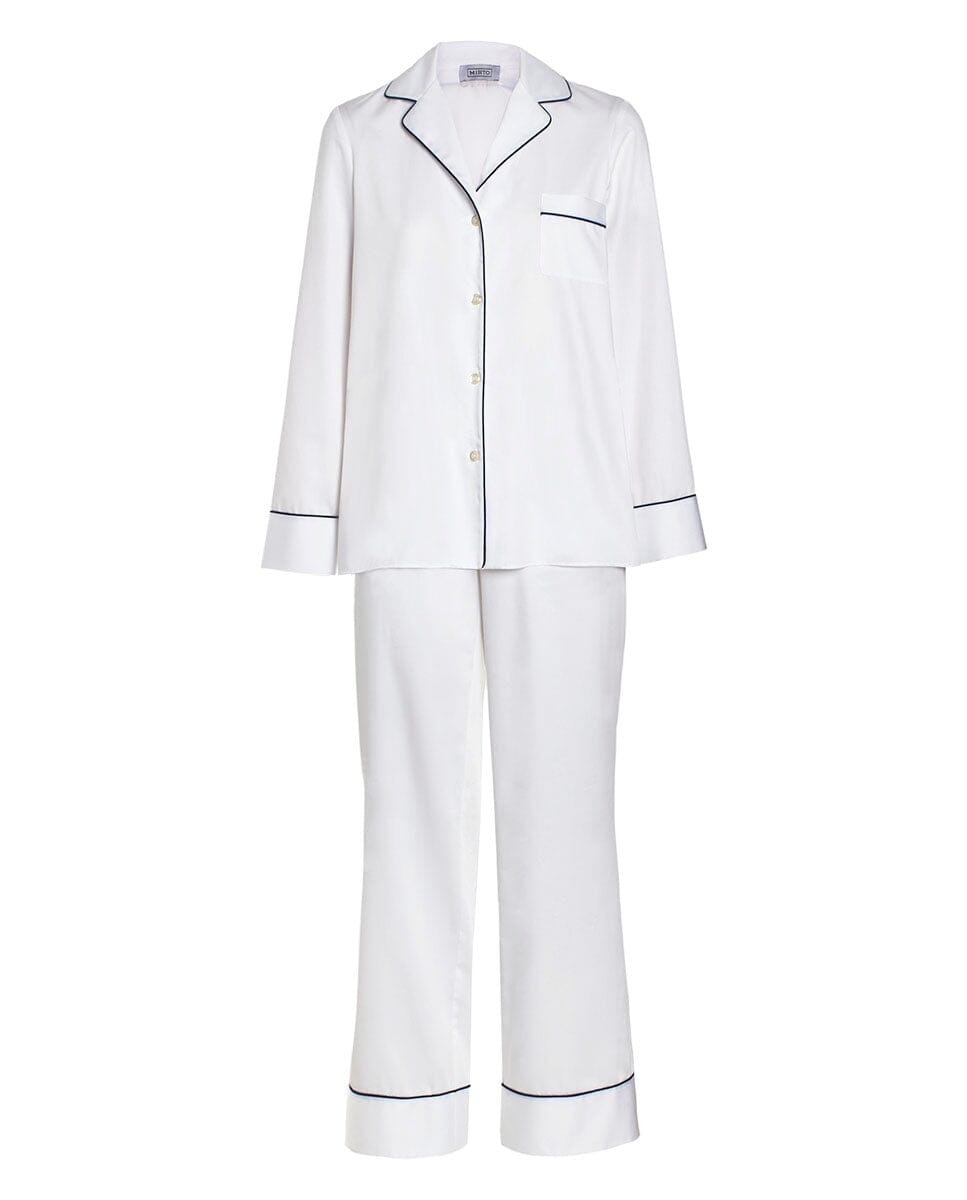 Pijama largo blanco de algodón MUJER / SLEEPWEAR / PIJAMAS LARGOS Mirto 