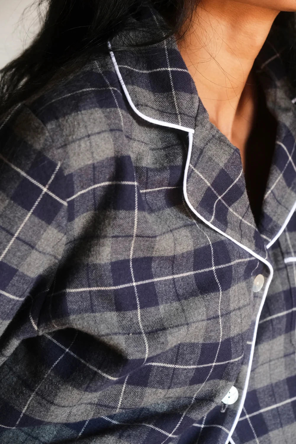 Pijama Mujer Cuadro Escocés Navy Pyjamas Vicky Bargalló 