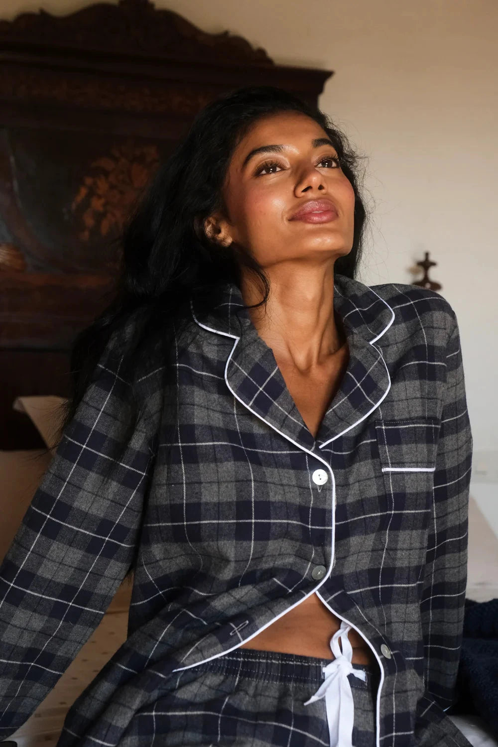 Pijama Mujer Cuadro Escocés Navy Pyjamas Vicky Bargalló 