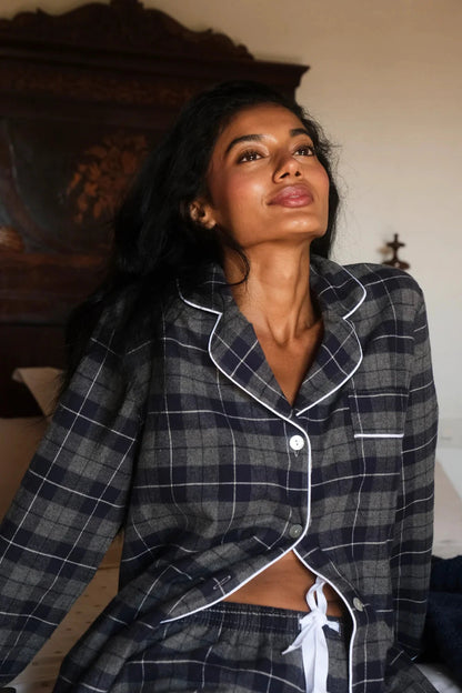 Pijama Mujer Cuadro Escocés Navy Pyjamas Vicky Bargalló 