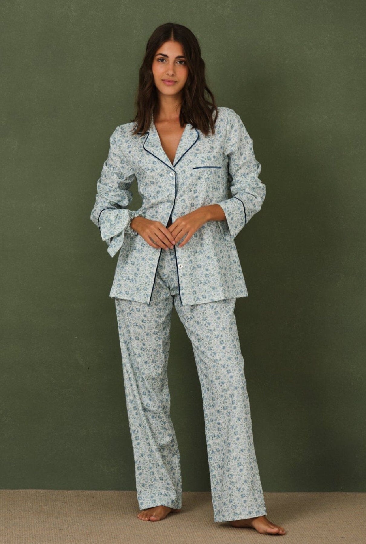 Pijama Mujer Flores azulón Sleepwear Vicky Bargalló 