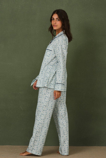 Pijama Mujer Flores azulón Sleepwear Vicky Bargalló 