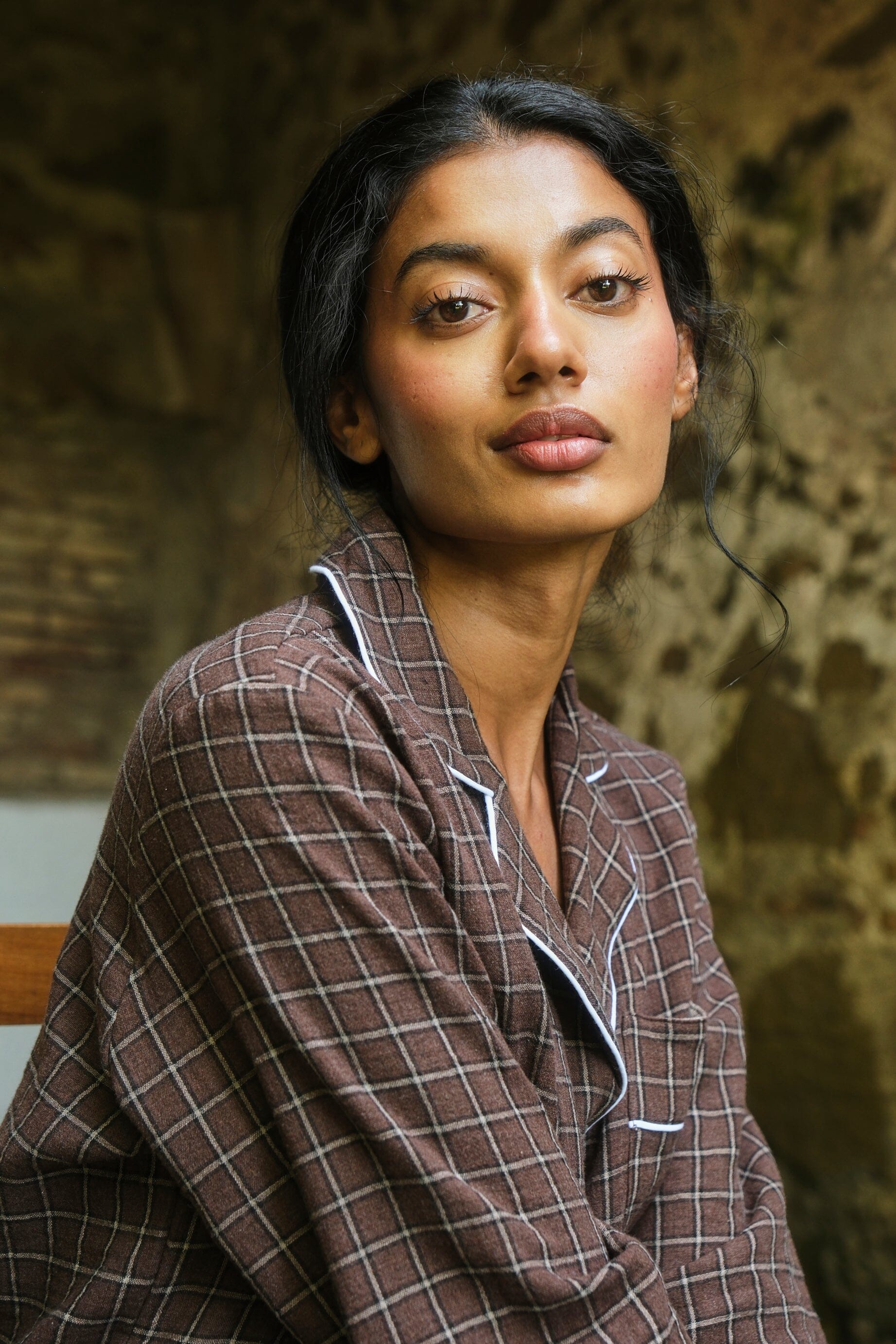 Pijama Mujer Plaid Brown Pyjamas Vicky Bargalló 