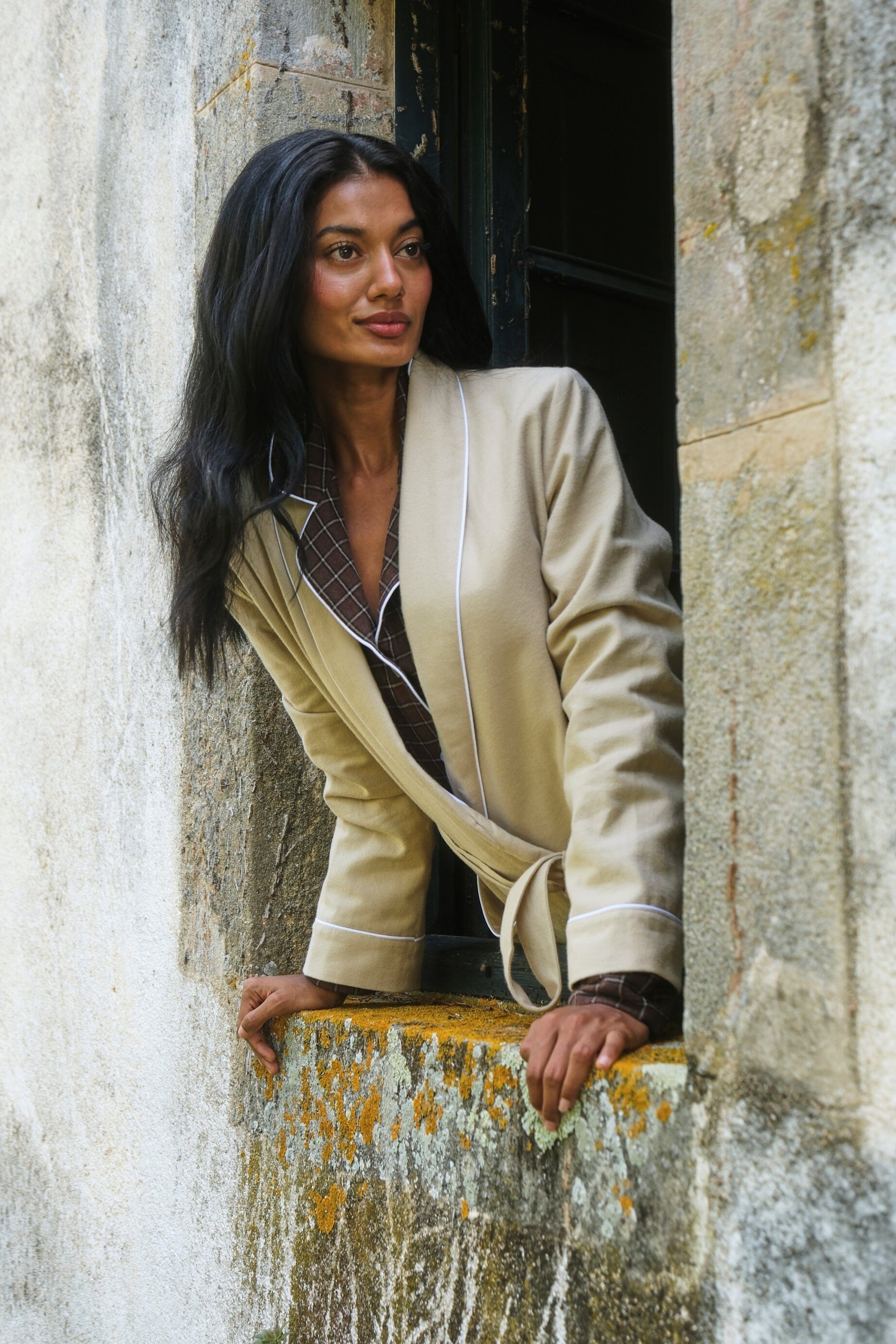 Pijama Mujer Plaid Brown Pyjamas Vicky Bargalló 