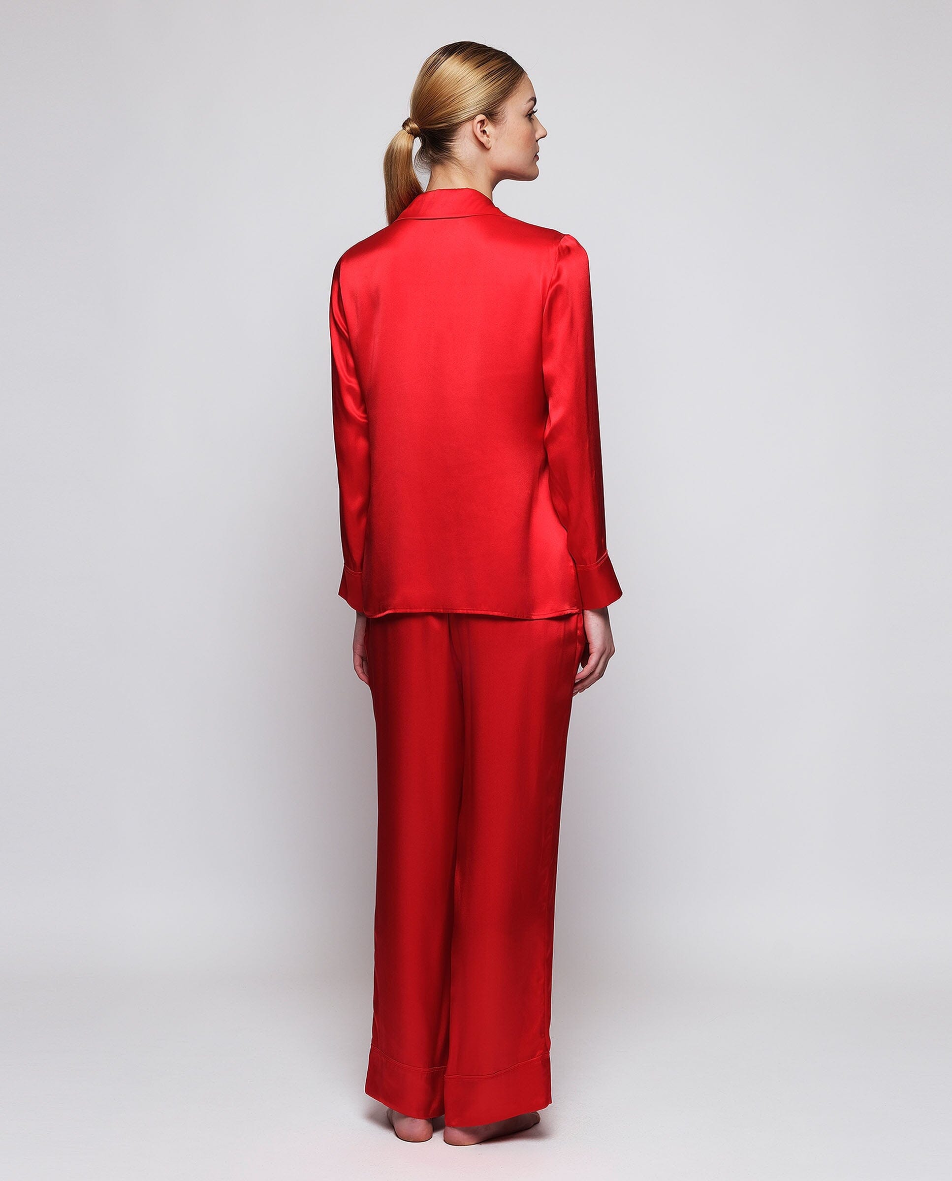 Pijama rojo de seda Pyjamas Mirto 