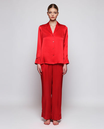 Pijama rojo de seda Pyjamas Mirto XS / 1 