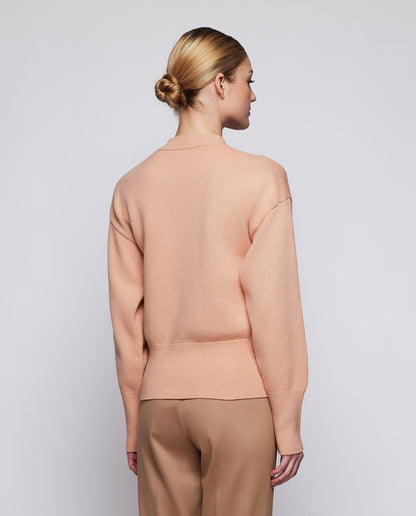 Pink floral jacquard cashmere wool sweater Sweaters Mirto 