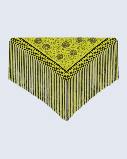 Pixel Lime Fringed Shawl Foulards & Scarves PALOMO SPAIN 