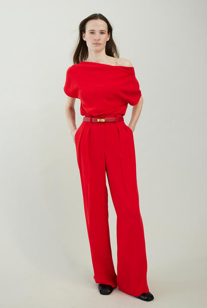 Pleated crepe straight pants Trousers Tot-Hom 