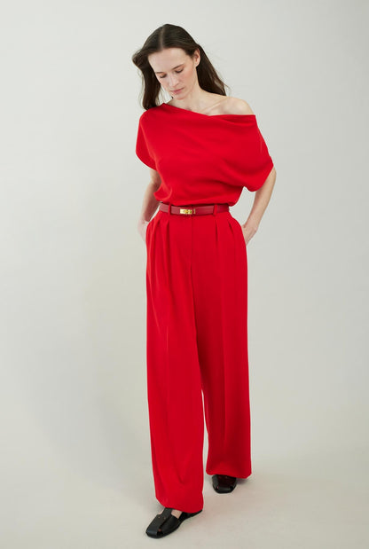 Pleated crepe straight pants Trousers Tot-Hom 