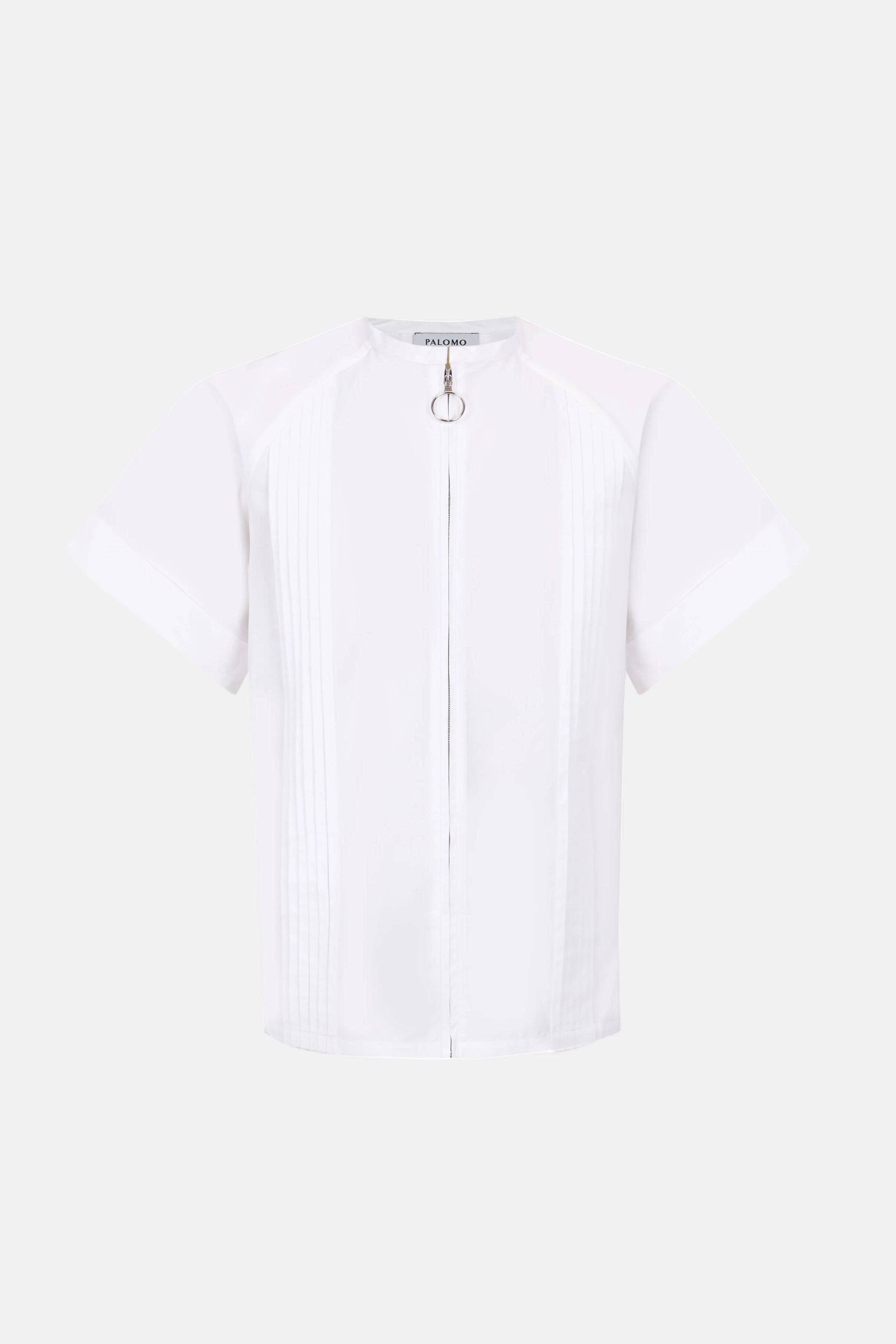 Pleated White Shirt Shirts & Tops PALOMO SPAIN 