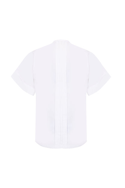 Pleated White Shirt Shirts & Tops PALOMO SPAIN 