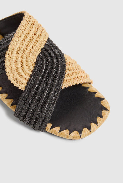 PRADO/203 NATURAL/NEGRO Flat sandals Castañer 
