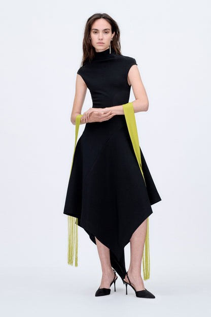 PRE ORDER | Black Asymmetric Dress Dresses PALOMO SPAIN 