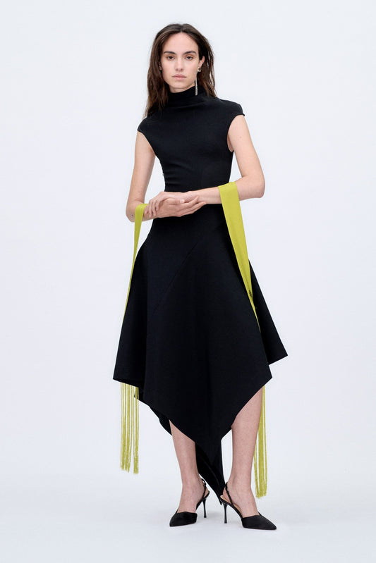 PRE ORDER | Black Asymmetric Dress Dresses PALOMO SPAIN 