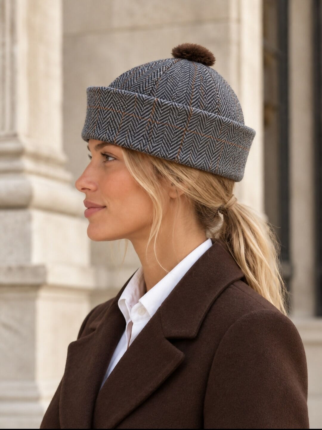 PRE ORDER Blue Herringbone Hat Hats Coterelle 
