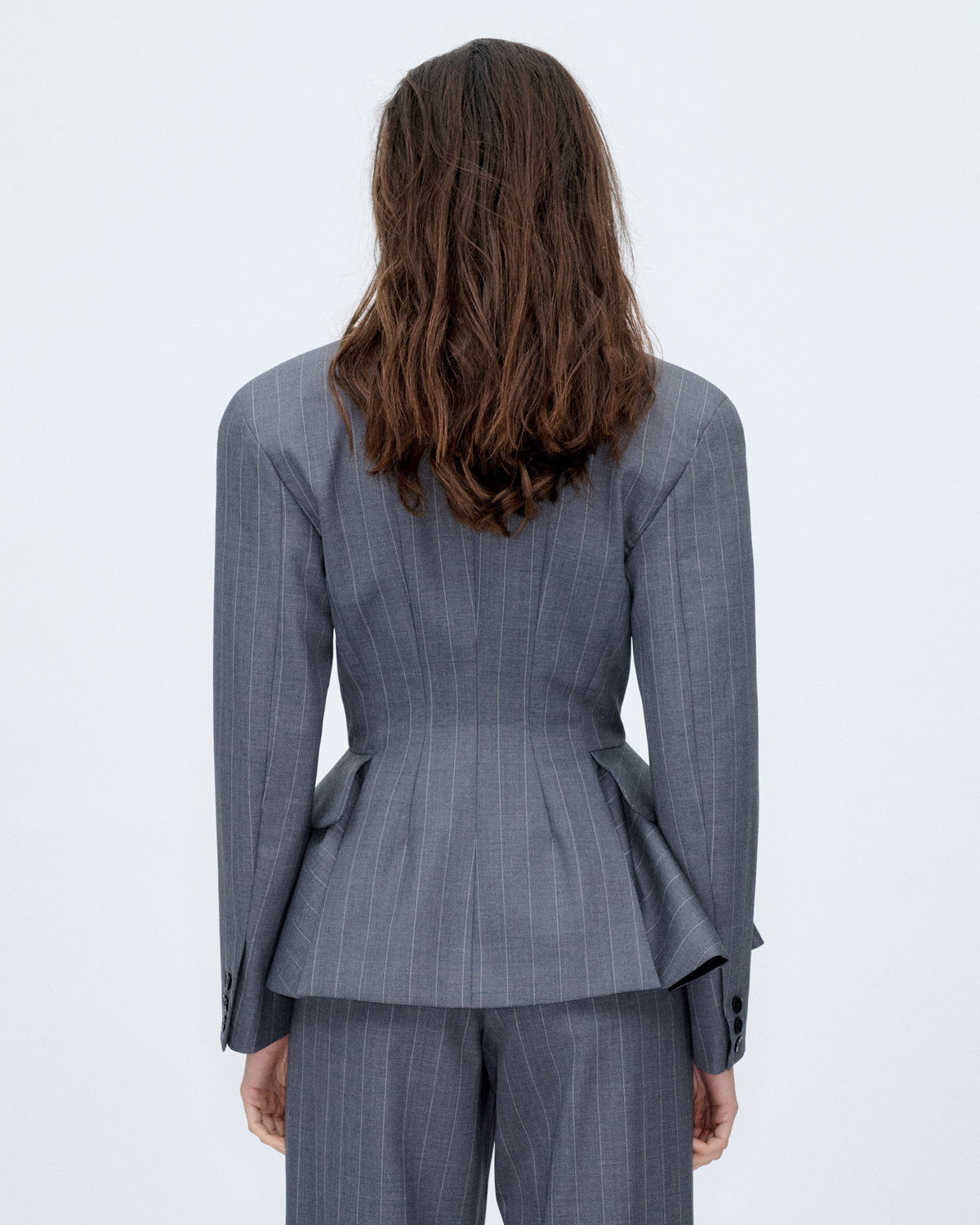 PRE ORDER | Peplum Pinstripes Blazer Jackets PALOMO SPAIN 