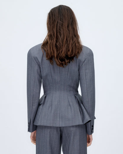 PRE ORDER | Peplum Pinstripes Blazer Jackets PALOMO SPAIN 