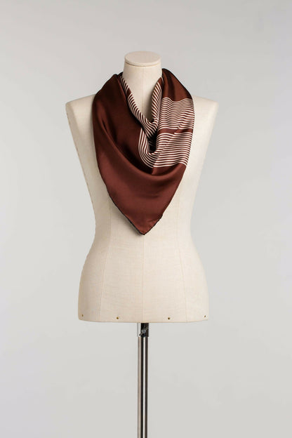 PRE ORDER | WEAVE SCARF 90 CHOCOLATE Foulards & Scarves Van Hise 