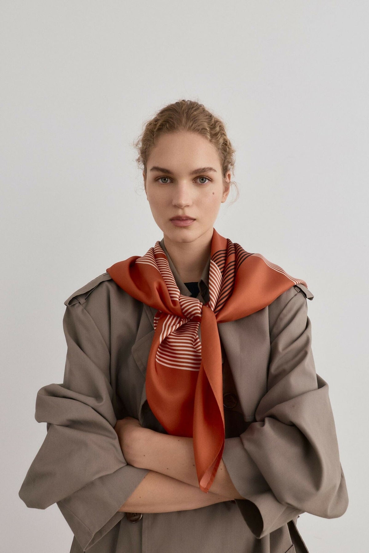 PRE ORDER | WEAVE SCARF 90 ORANGE Foulards & Scarves Van Hise 