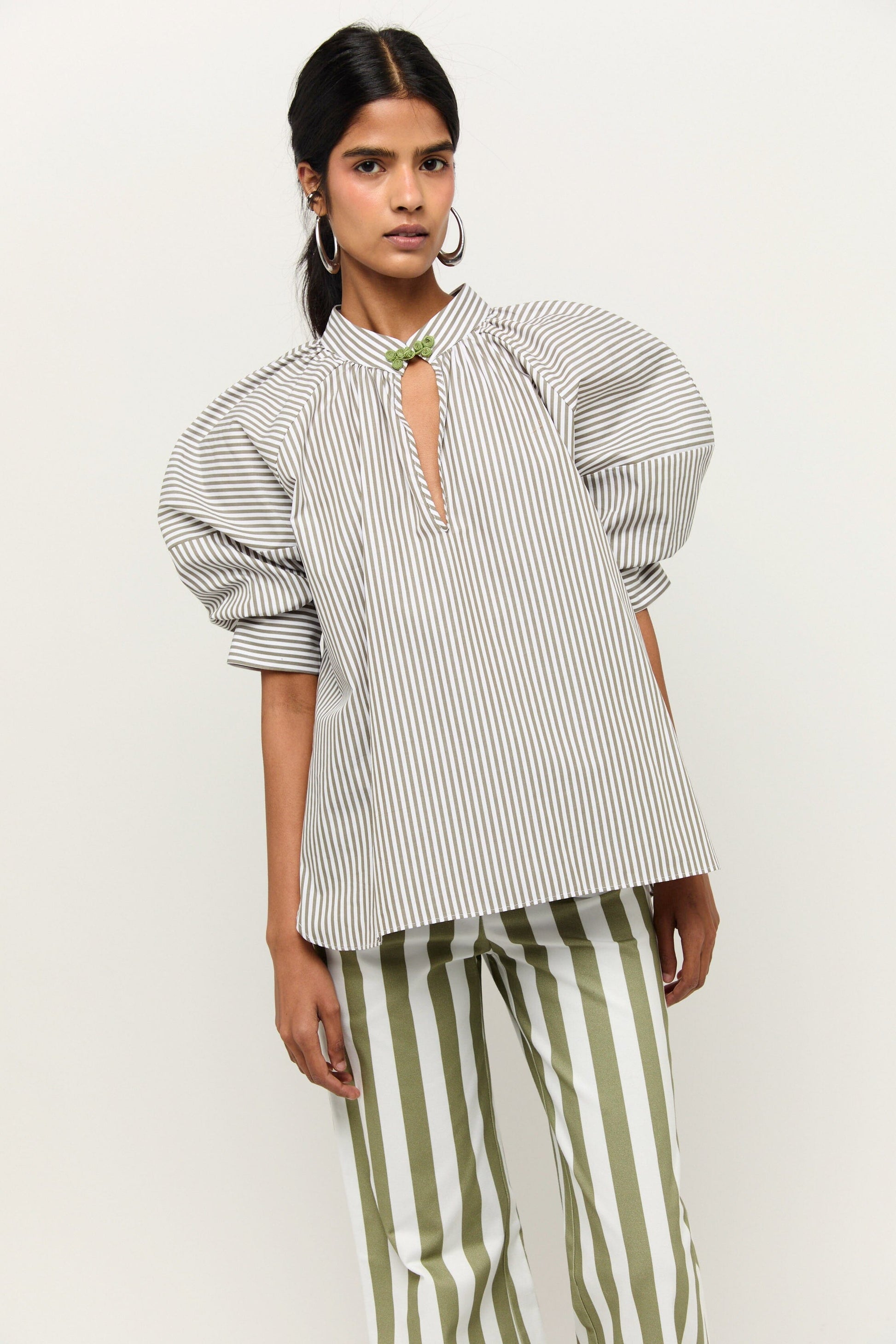 PRE VENTA - CAMISA MARA RAYAS KAKI Shirts & blouses Werit 