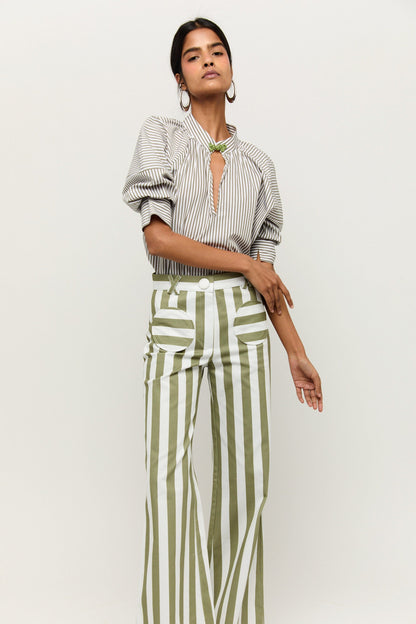 PRE VENTA - CAMISA MARA RAYAS KAKI Shirts & blouses Werit 