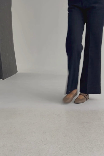 Charlie Ballet Flats in Taupe Leather