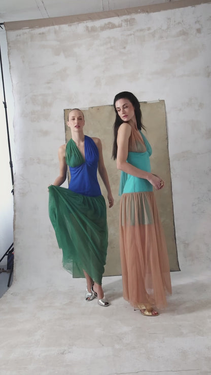 Vestido Begoña Turquesa - Nude