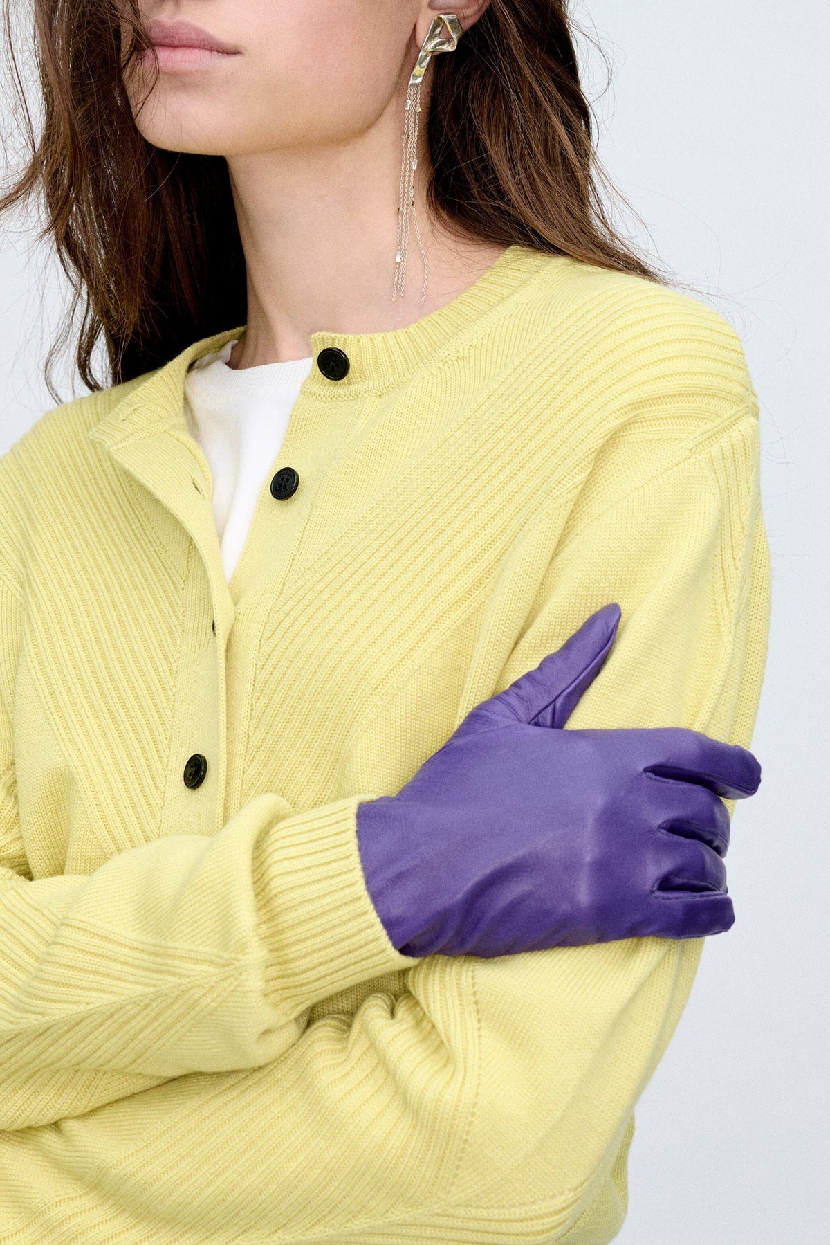 Purple Leather Gloves Women Gloves PALOMO SPAIN 