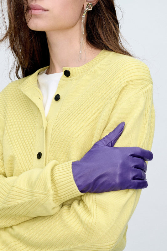 Purple Leather Gloves Women Gloves PALOMO SPAIN 