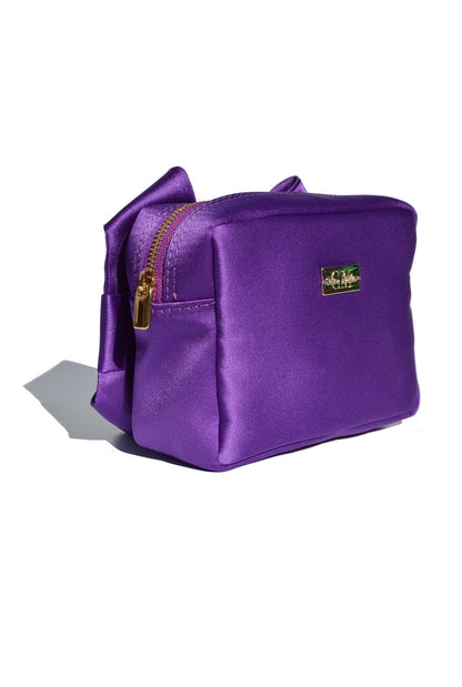 Purple Satin Pulseta with Bow Hand bags Celina Martin 