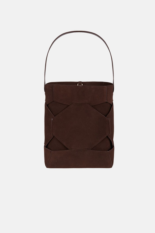 PUZZLE TOTE | DARK CHOCOLATE SUEDE Tote bags Moi & Sass 